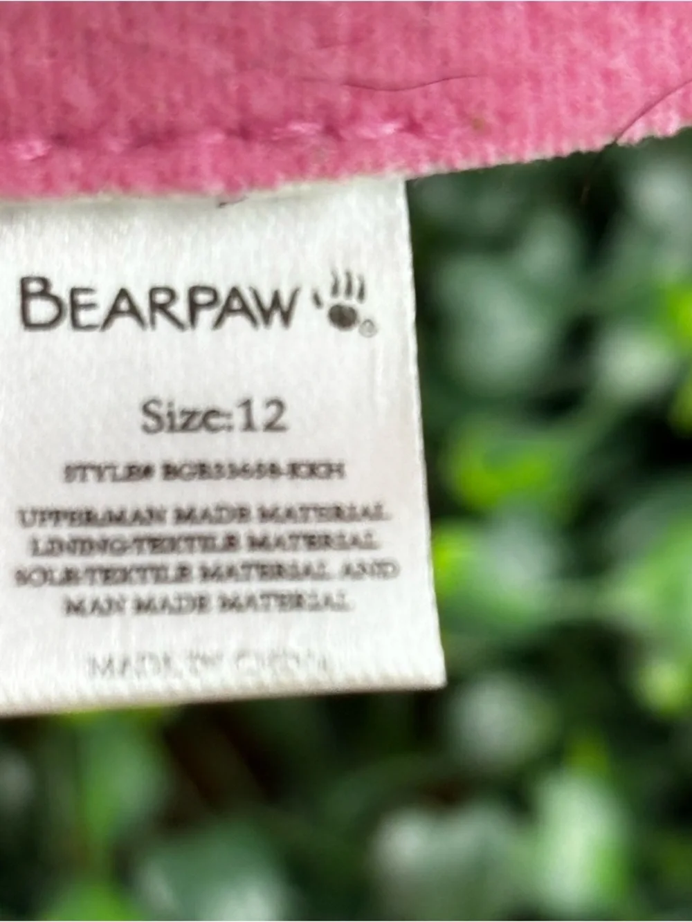 BEARPAW PINK CHELSEA- STYLE KIDS RAIN BOOTS SIZE 12